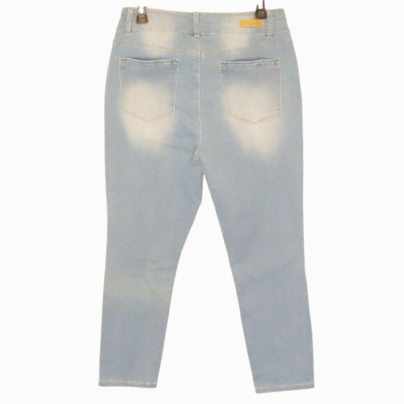 Royalty For Me Womens 12 Ankle High Rise Slim Fit Stretch Jeans Light Wash NWT - Picture 2 of 9